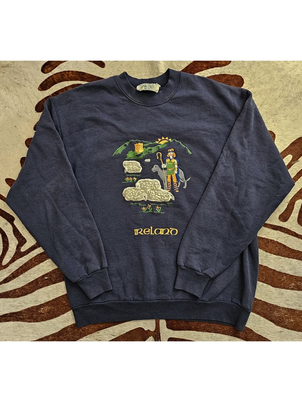 Vintage Blarney Woollen Mills Sweater Shepard & Sheep Ireland Knitwear Sz L